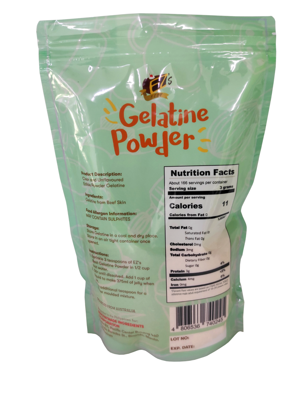 EZ's Best Gelatine Powder 500g – EZ Bake EZ's Best Gelatine Powder 500g – EZ Bake